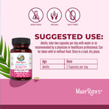 MARYRUTH'S cápsula en la mano para mostrar tamaño real y dosificación