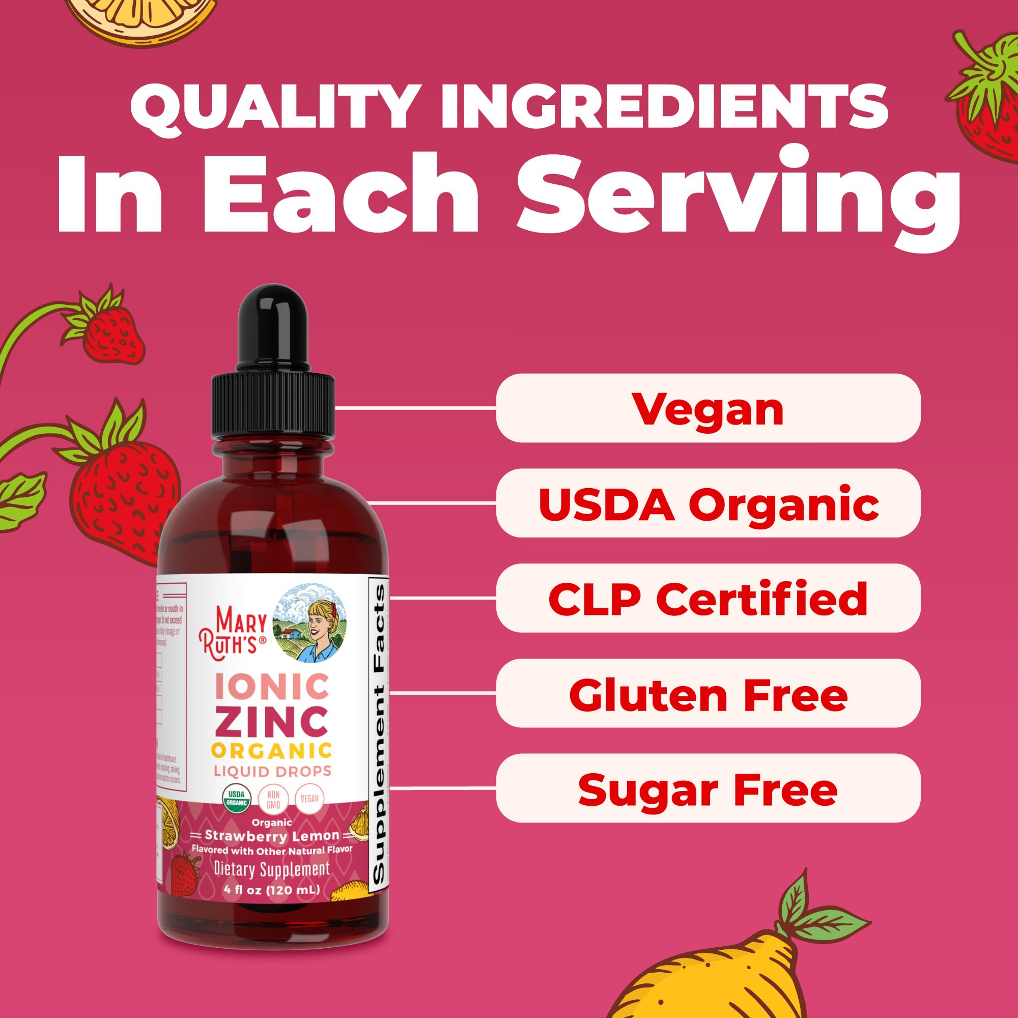 MaryRuth's etiqueta con sellos orgánico y Non-GMO, confianza certificada