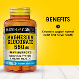Mason Natural etiqueta detalle con información de magnesio y beneficios