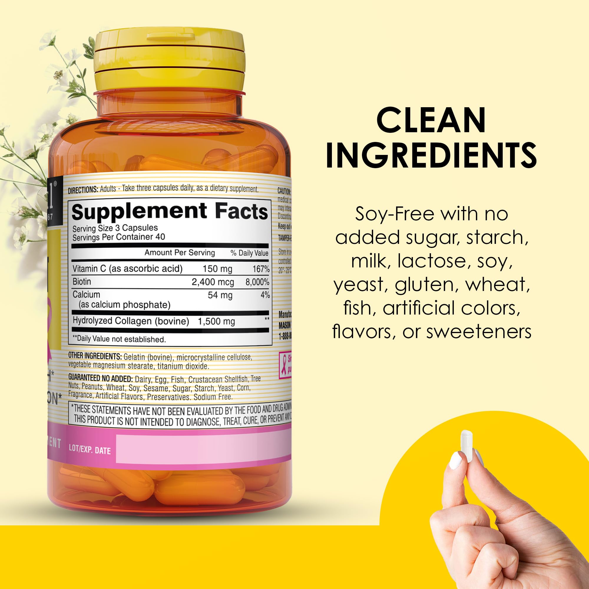 MASON NATURAL etiqueta de ingredientes clara para confianza del consumidor