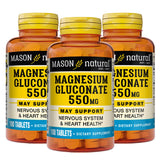 Mason Natural frasco frente mostrando la etiqueta y cantidad de días
