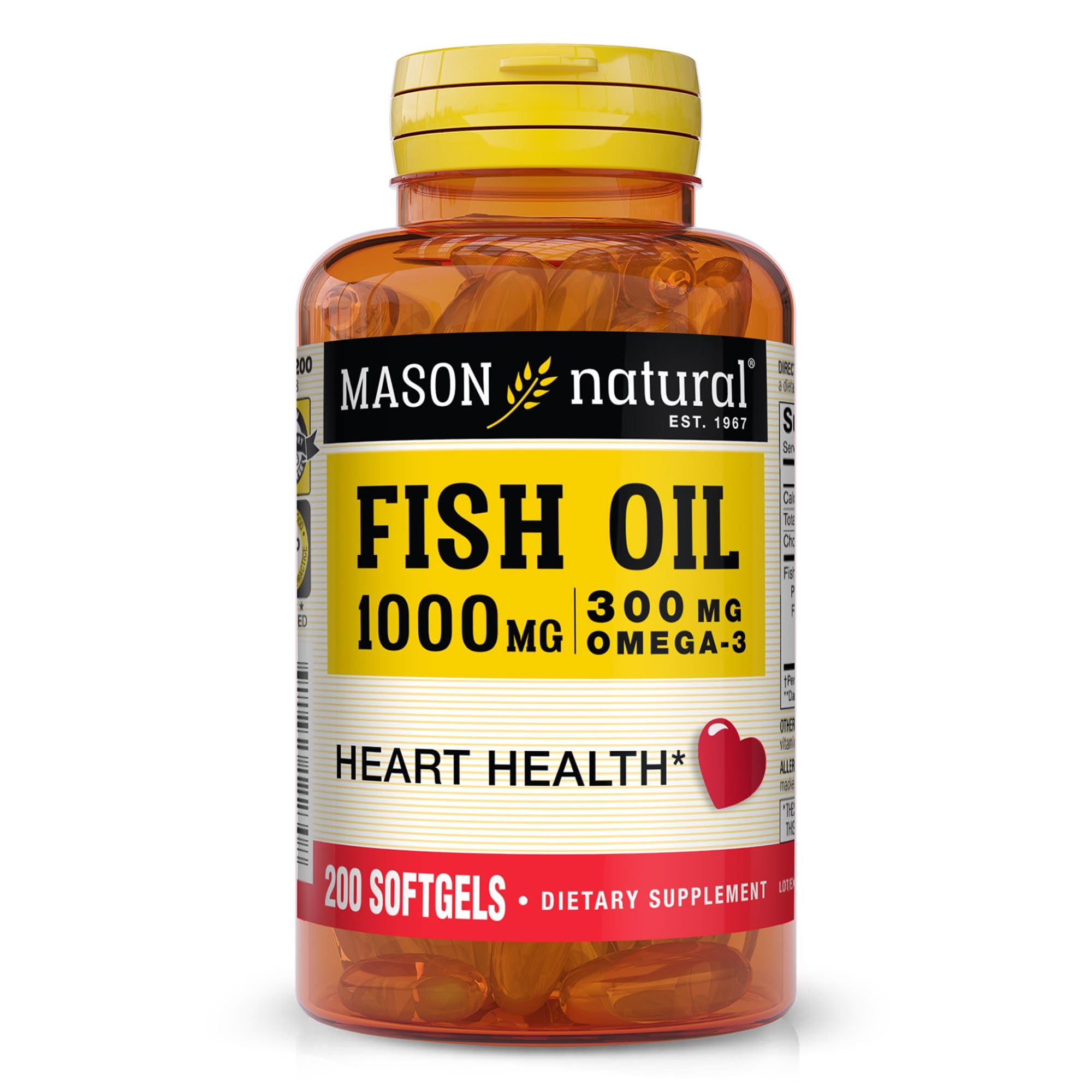 MASON NATURAL frasco frontal que muestra 200 cápsulas y beneficios prácticos