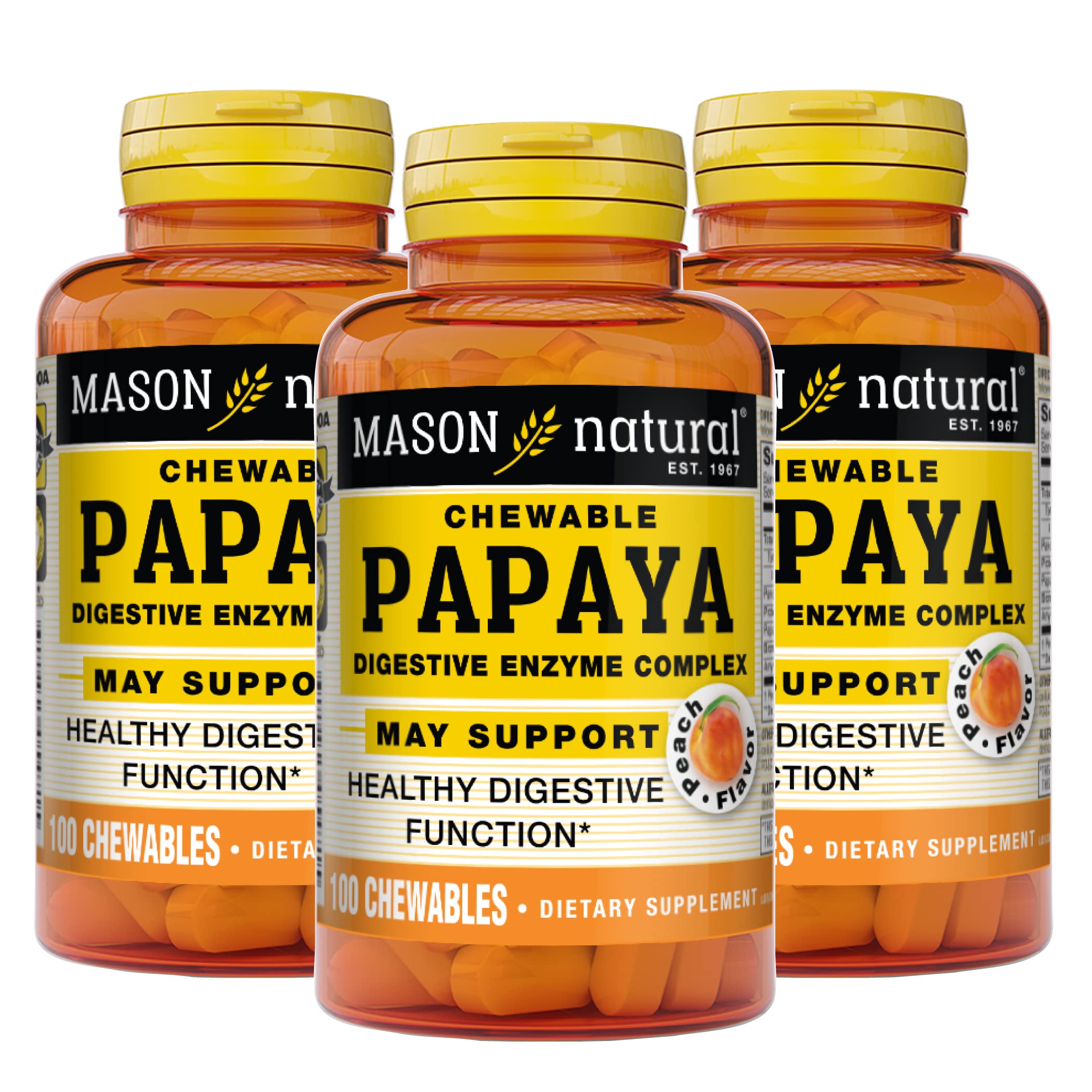 MASON NATURAL frente del empaque mostrando 100 masticables y beneficios