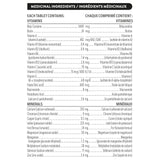 Materna etiqueta con la lista de 23 vitaminas y minerales claramente visible