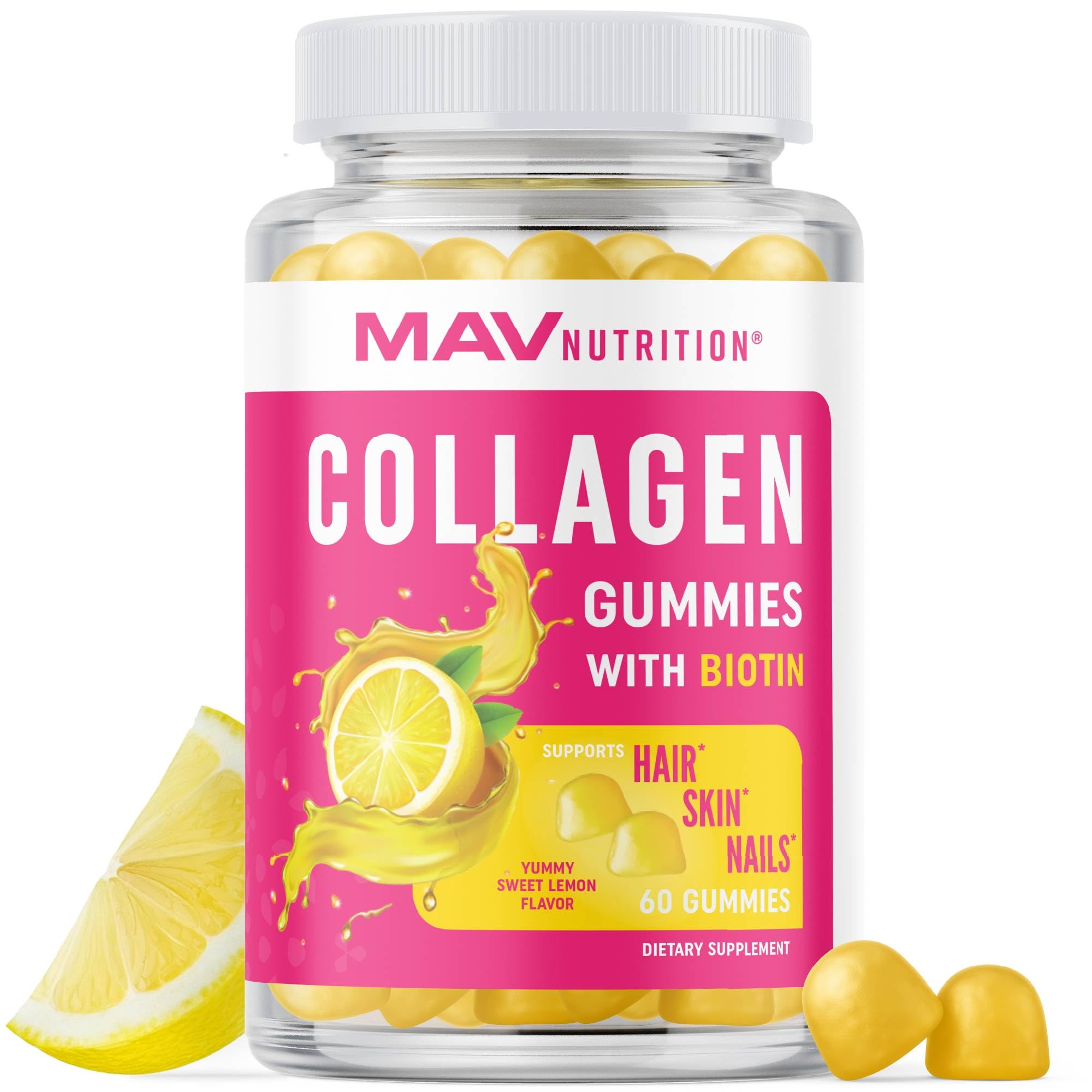 MAV NUTRITION frasco frontal mostrando etiquetas y beneficios visibles
