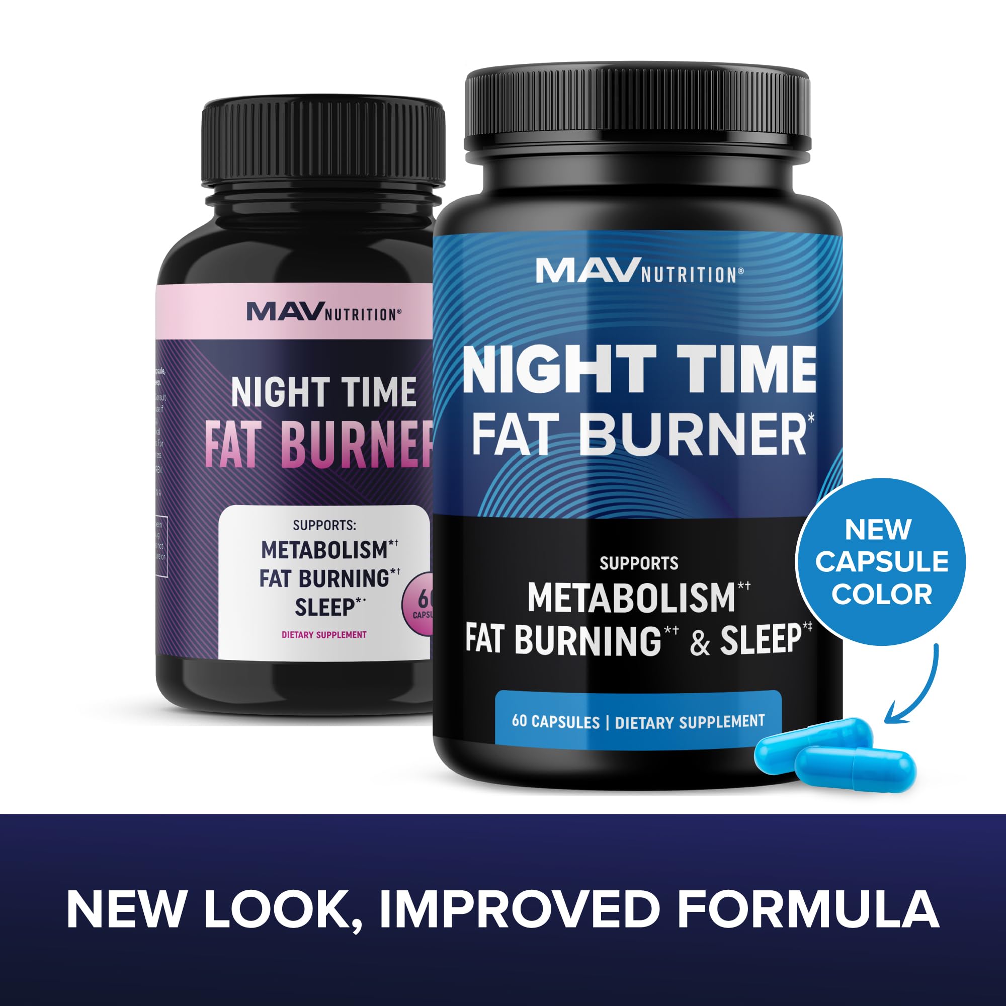 MAV NUTRITION persona tomando el suplemento antes de dormir para apoyo