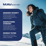 MAV NUTRITION ilustración proceso de destilación molecular que muestra pureza