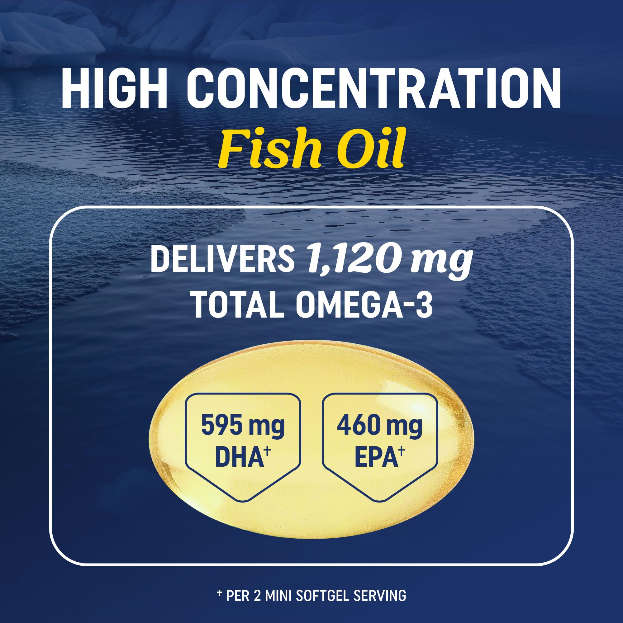 MAV NUTRITION textura de aceite Omega‑3 dentro de cápsula brillante