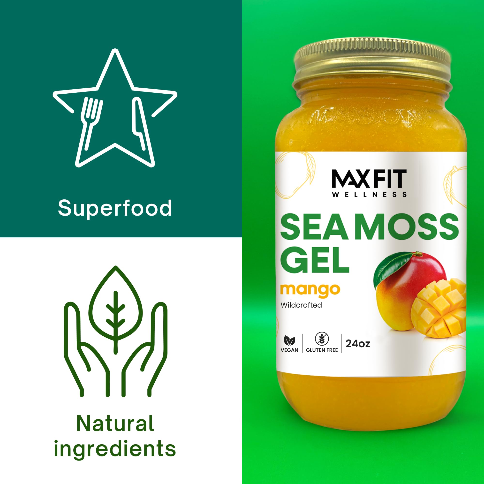 MAX FIT frasco en mano para comparación de tamaño y porción