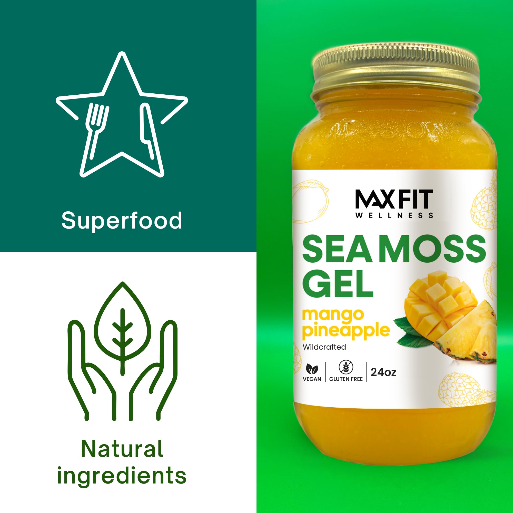 MAX FIT gel mezclado en batido verde, aporta versatilidad alimentaria