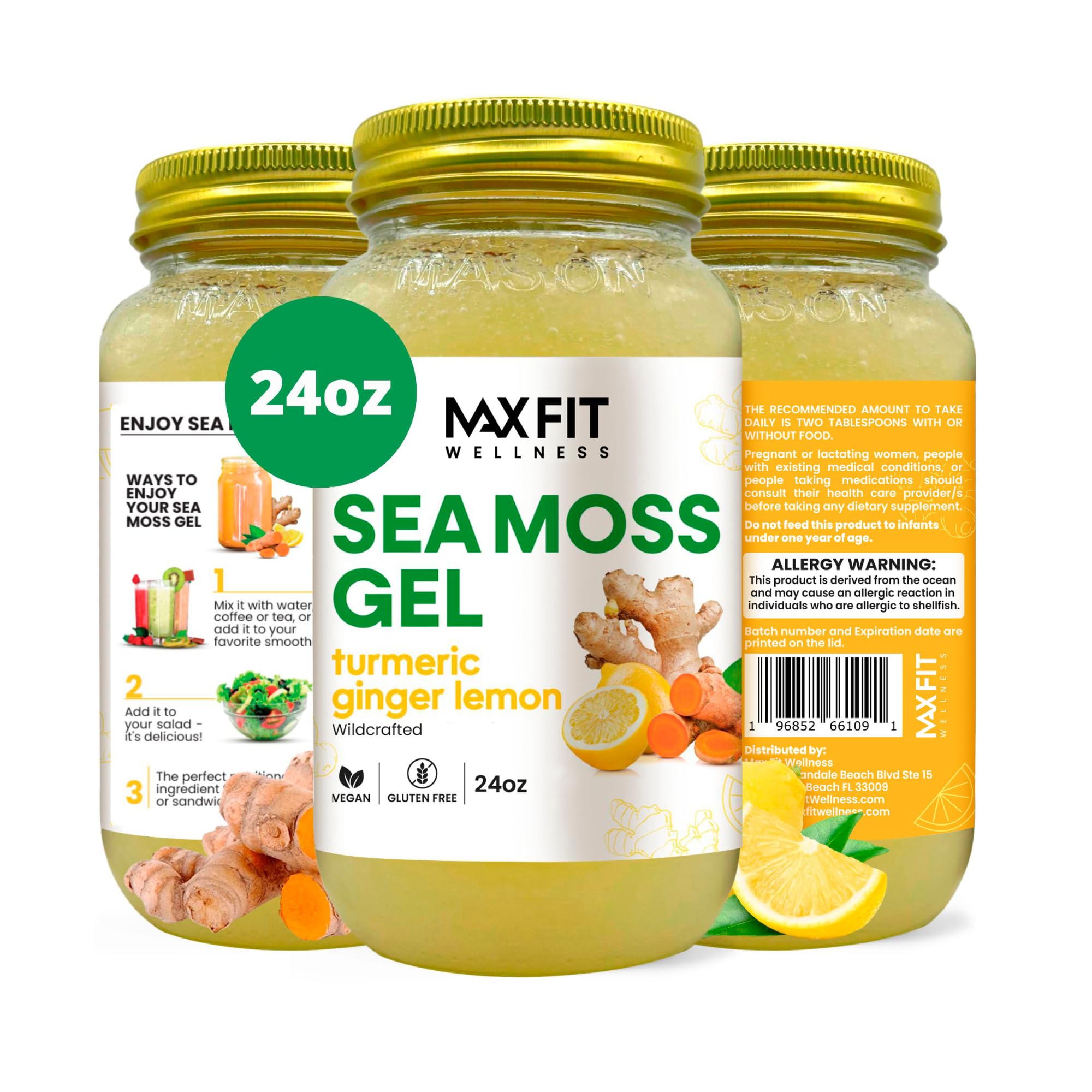 MAX FIT frasco 24 oz vista frontal, envase reutilizable y seguro