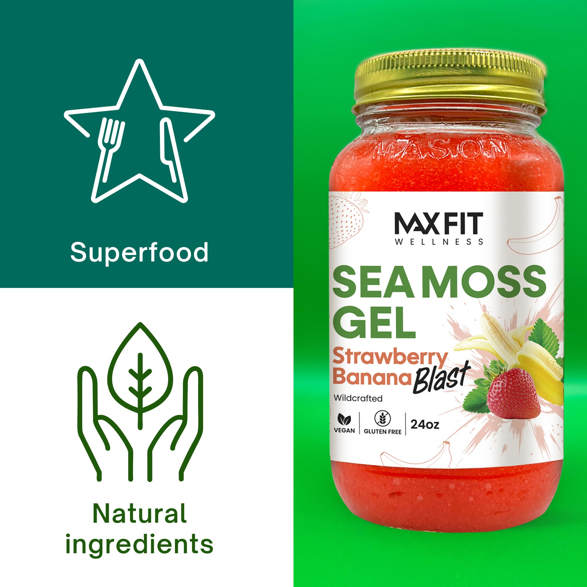 MAX FIT gel mezclado en smoothie, mejora consistencia y nutrientes