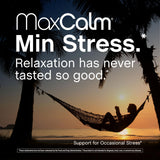 Etiqueta de Max Calm con ingredientes claros y confianza