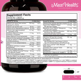 Maxi Health etiqueta con información de ingredientes y dosificación