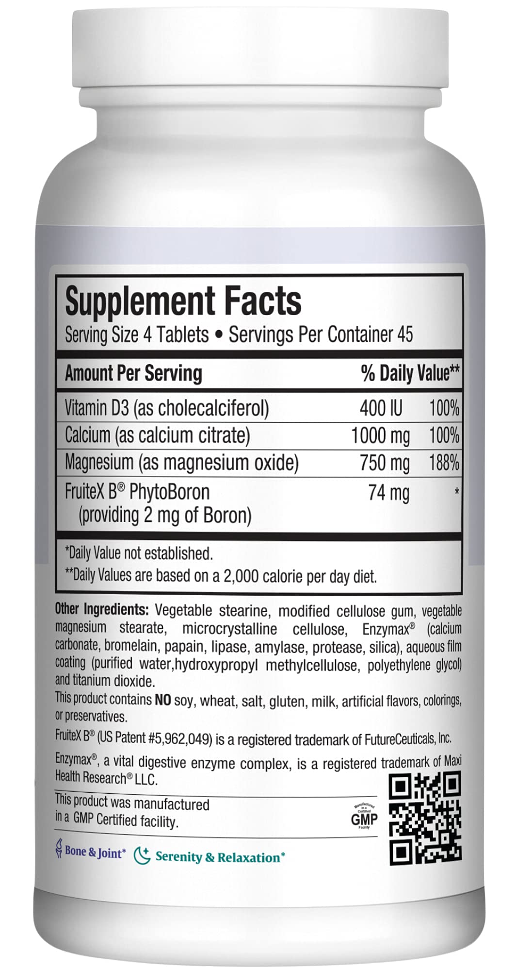 Maxi Health Cal Max etiqueta nutricional mostrando composición clara
