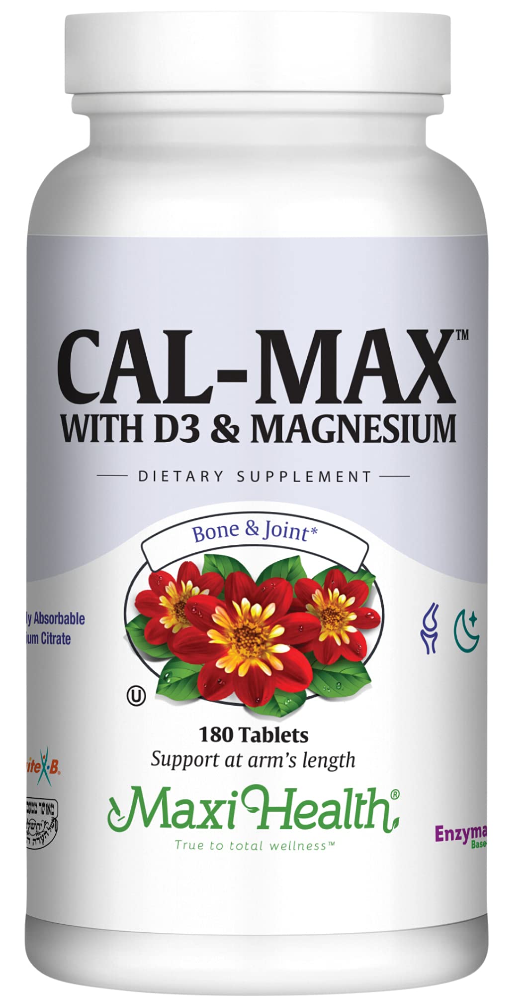Maxi Health Cal Max vista frontal del envase y beneficios