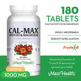 Maxi Health Cal Max detalle de tabletas mostrando textura y forma