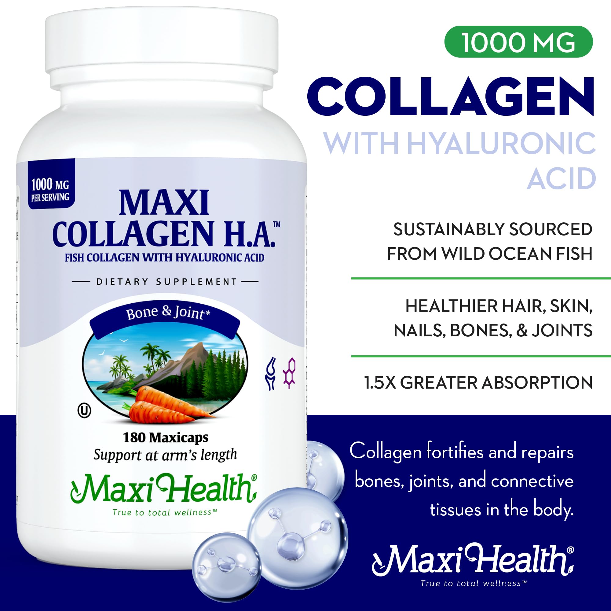 Maxi Health primer plano de cápsulas para ver textura y pureza