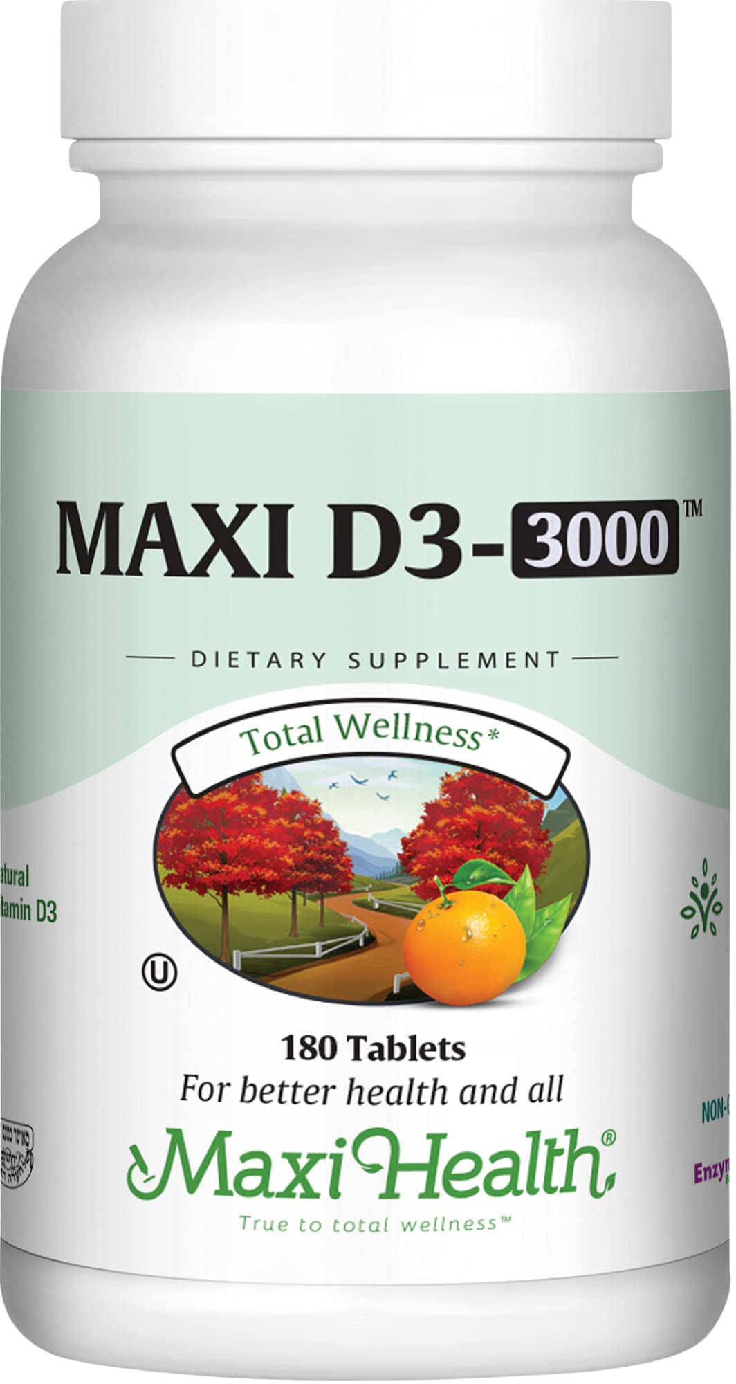 Maxi Health envase frontal mostrando 180 tabletas y dosis clara