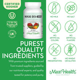 Maxi Health tabletas en mano indicando tamaño y manejo sencillo