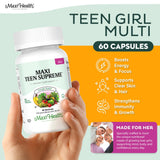 Maxi Health tabla nutricional enfocada para ver las 32 vitaminas y minerales