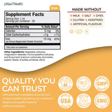 Maxi Health detalle de etiqueta con ingredientes y certificaciones