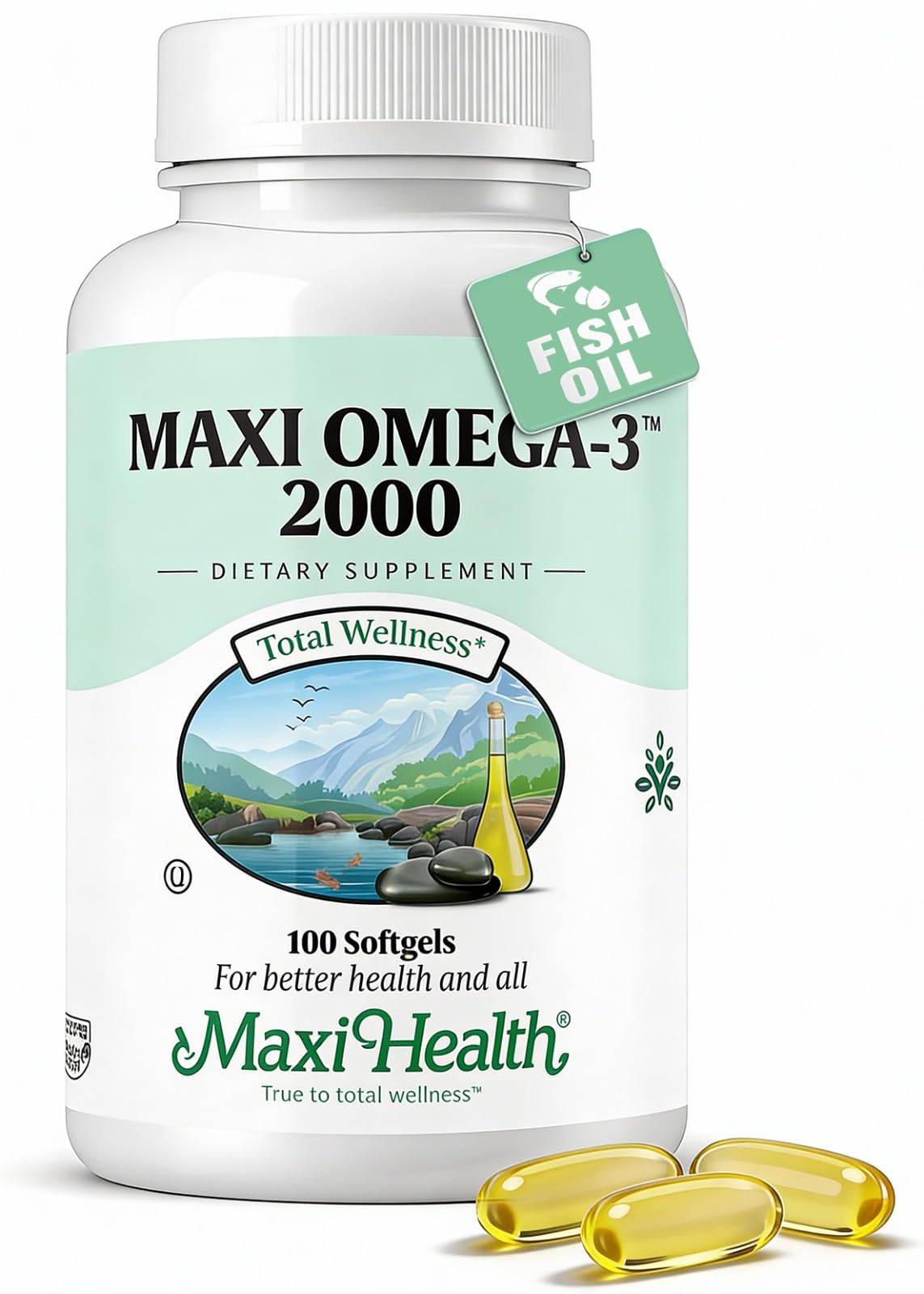 Maxi Health frente del empaque mostrando dosis y beneficios para conveniencia