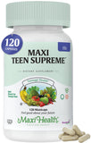 Maxi Health frente del empaque mostrando beneficios y conteo 120 tabletas
