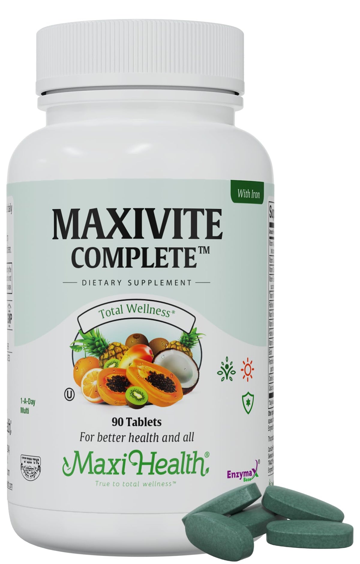 Maxi Health frontal del envase mostrando la etiqueta y beneficios visibles