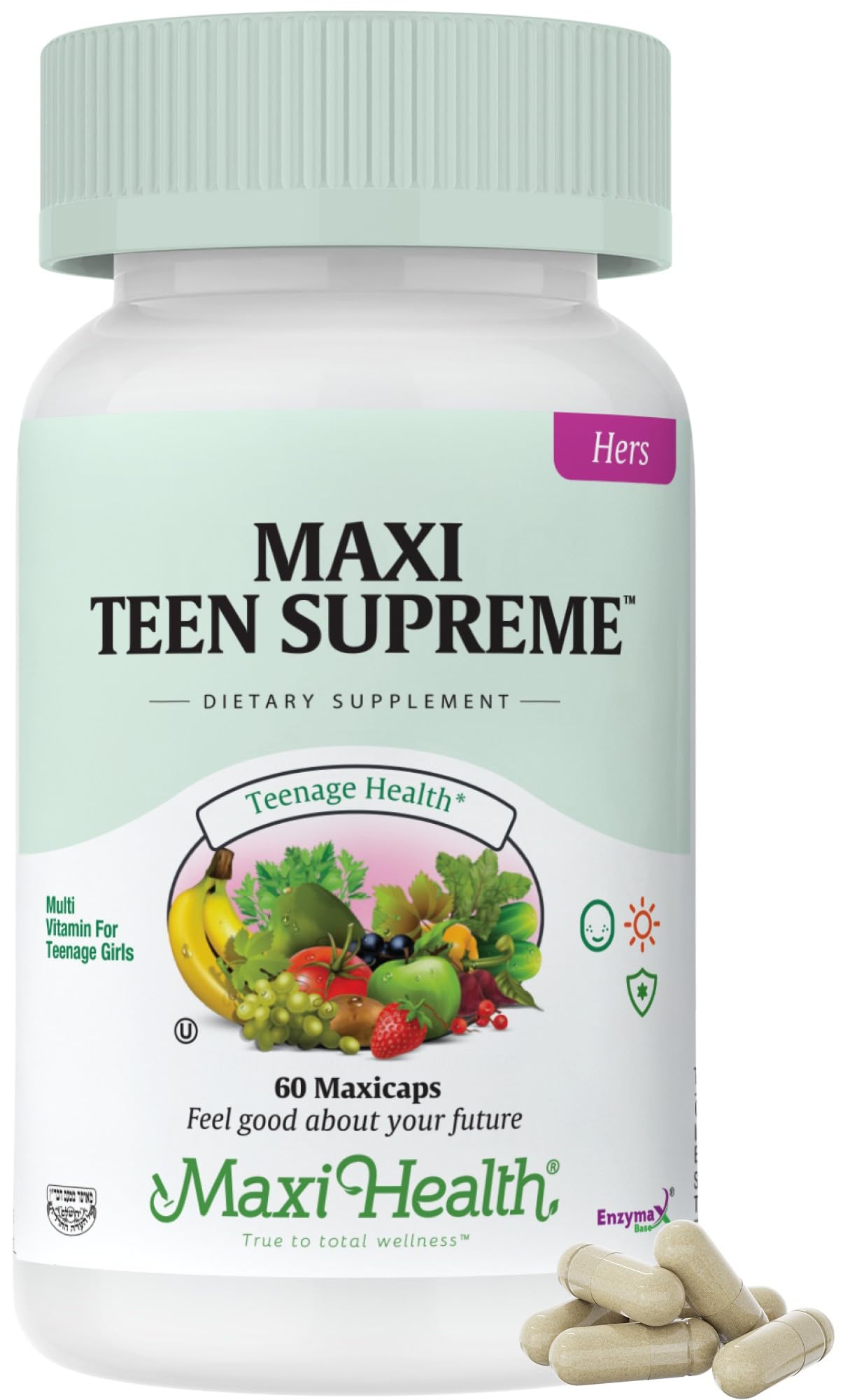 Maxi Health frontal del envase con beneficios visibles y fácil identificación