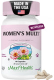 Maxi Health envase frontal mostrando fórmula diaria para mujeres y beneficios claros