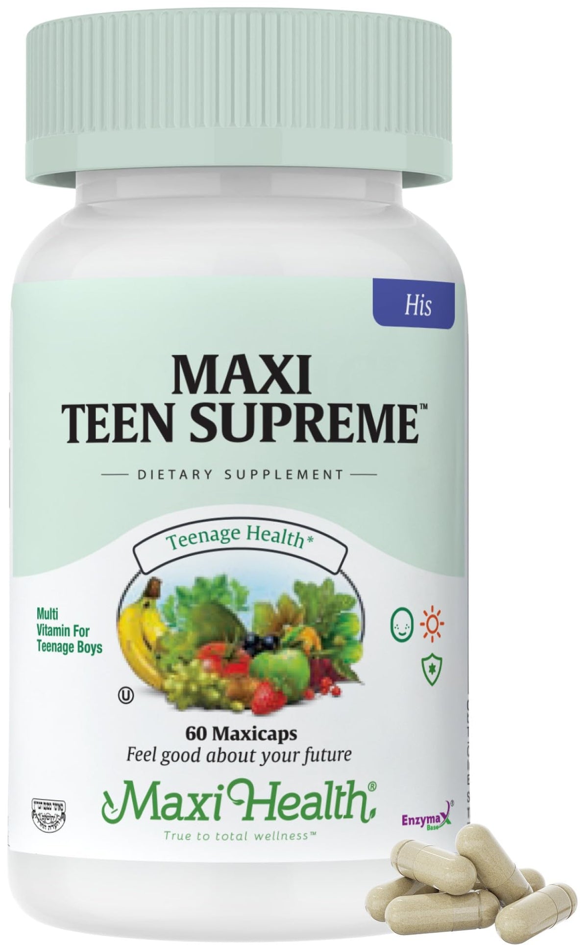 Maxi Health vista frontal del envase mostrando multivitamínico para adolescentes