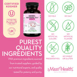 Ingredientes clave Maxi Health: DHA y folato metilado visibles