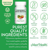 Maxi Health etiqueta nutricional legible con lista de ingredientes clave