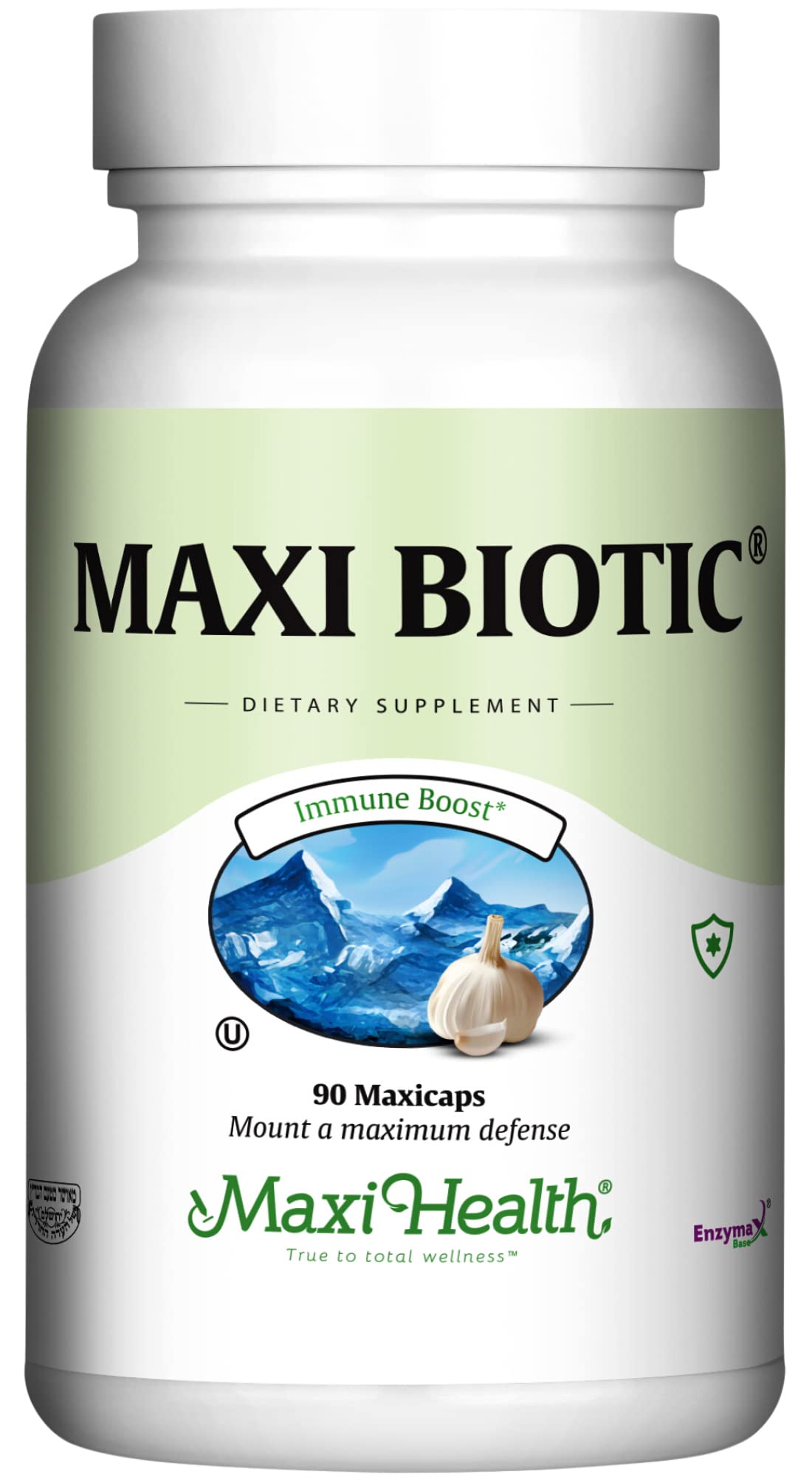 Maxi Health Kyolic frente del empaque mostrando beneficios y formato sin olor