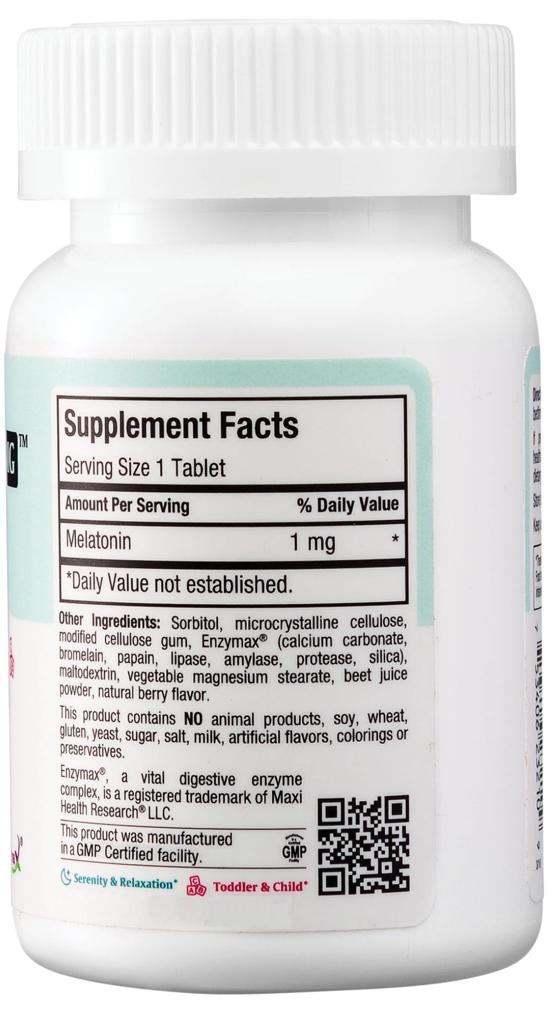 Maxi Health primer plano de varias tabletas masticables mostrando tamaño