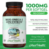 Maxi Health cápsula en primer plano mostrando textura y pureza del aceite