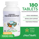 Maxi Health primer plano de la tableta masticable, textura y atractivo sabor vainilla