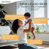 Maxi Health concentrado líquido cerca, textura clara y mezcla rápida