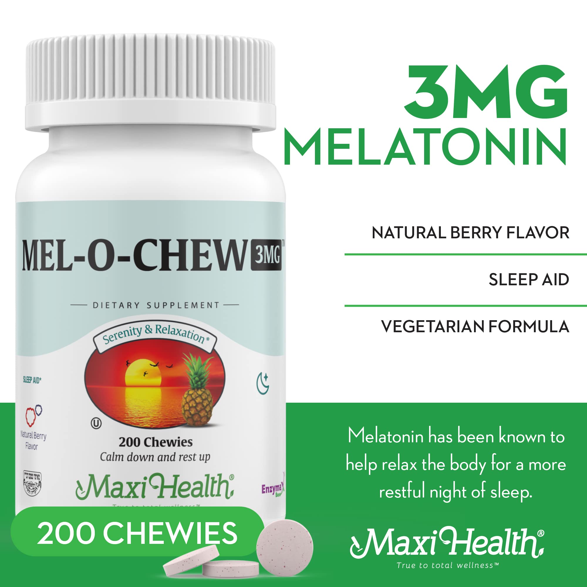 Maxi Health textura y sabor a baya apetecible que facilita la toma nocturna