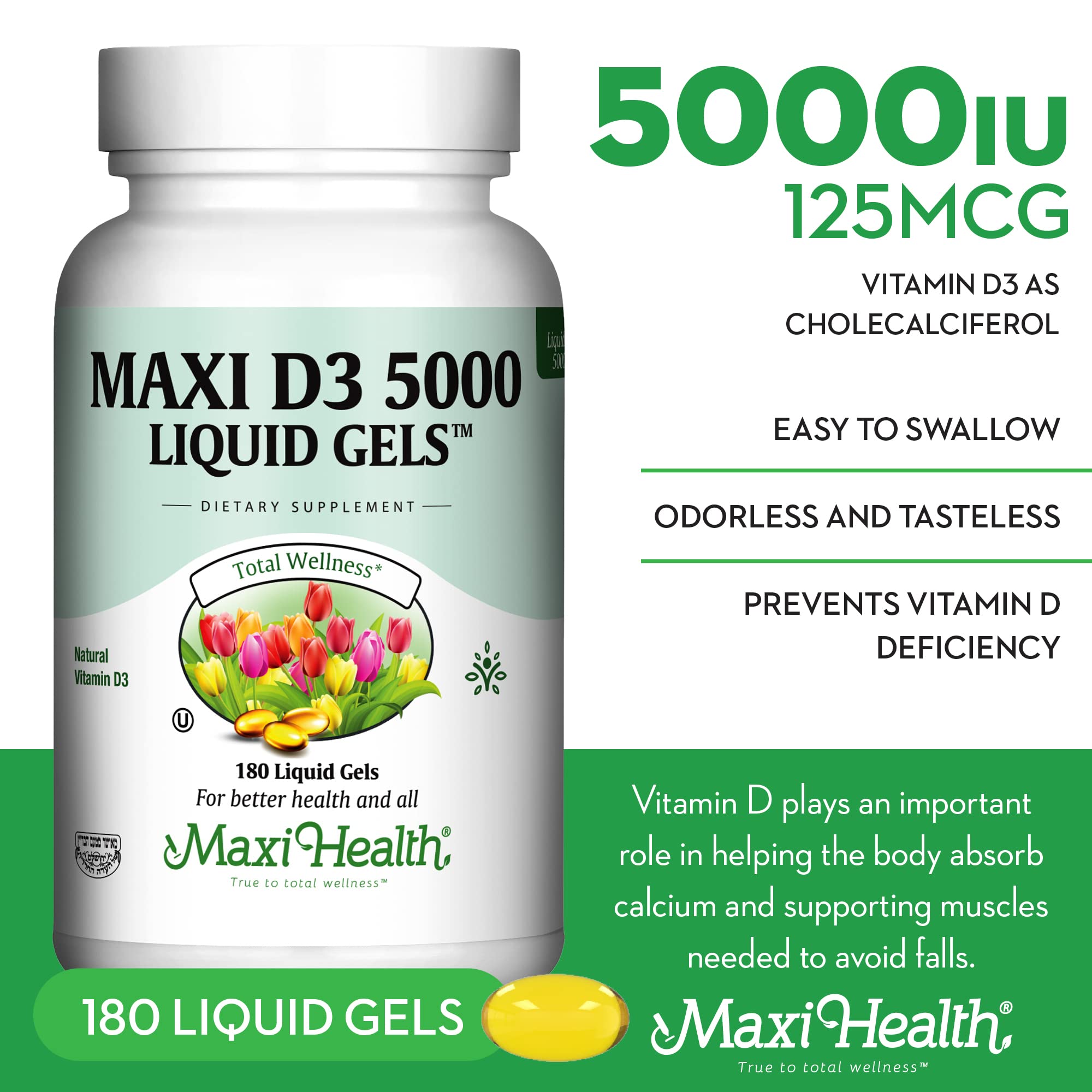 Maxi Health primer plano de cápsula blanda mostrando textura y pureza