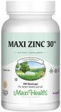 Maxi Health frasco frontal mostrando 100 cápsulas, conveniencia y potencia