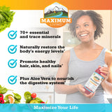 Maximum Living botella comparada con mano para visualizar 32 oz