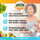 Maximum Living comparación de tamaño 32 fl oz para referencia de cantidad