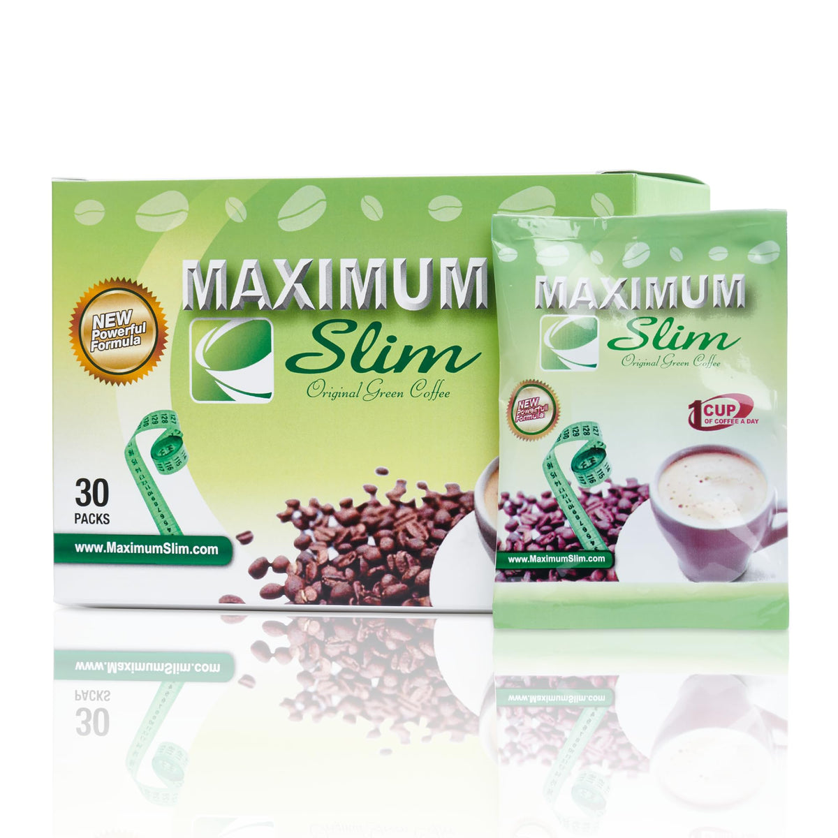 Maximum Slim frente del empaque mostrando 30 cápsulas y beneficios