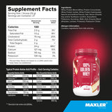 Detalle de etiqueta Maxler con lista de ingredientes y enzimas digestivas claras