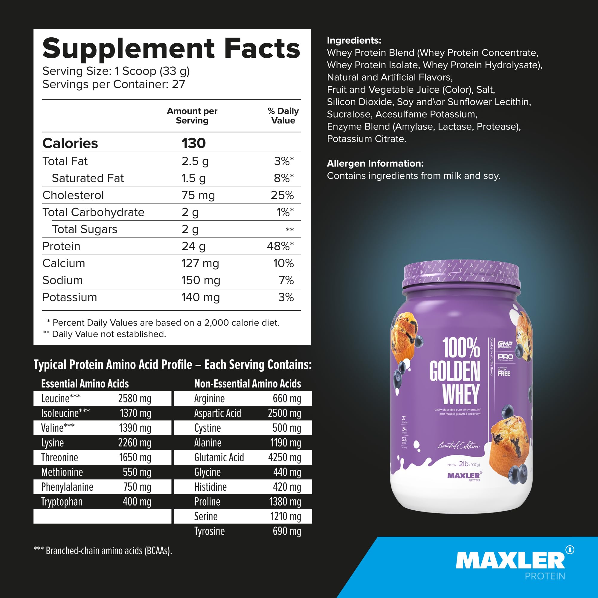 Maxler etiqueta nutricional, claridad en proteínas y calorías