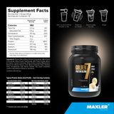 Maxler Golden 7 etiqueta nutricional, detalla proteínas y aminoácidos