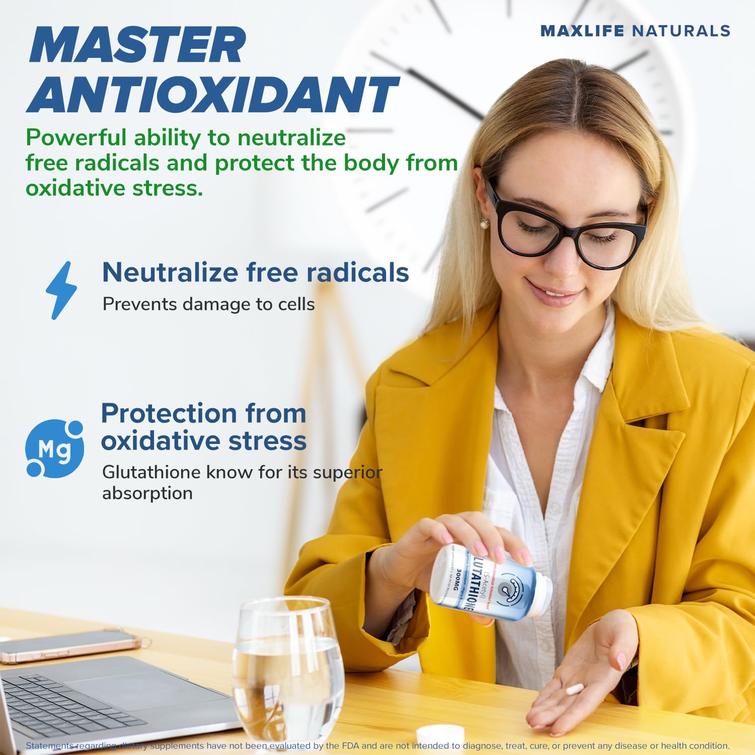 MaxLife Naturals comparación de tamaño con moneda, referencia visual clara