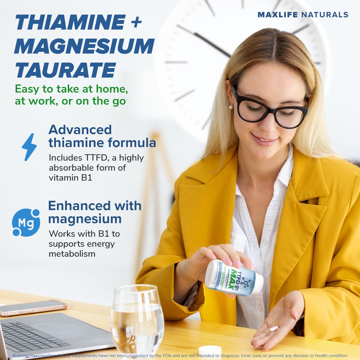 MAXLIFE NATURALS etiqueta con ingredientes y concentración de TTFD visible